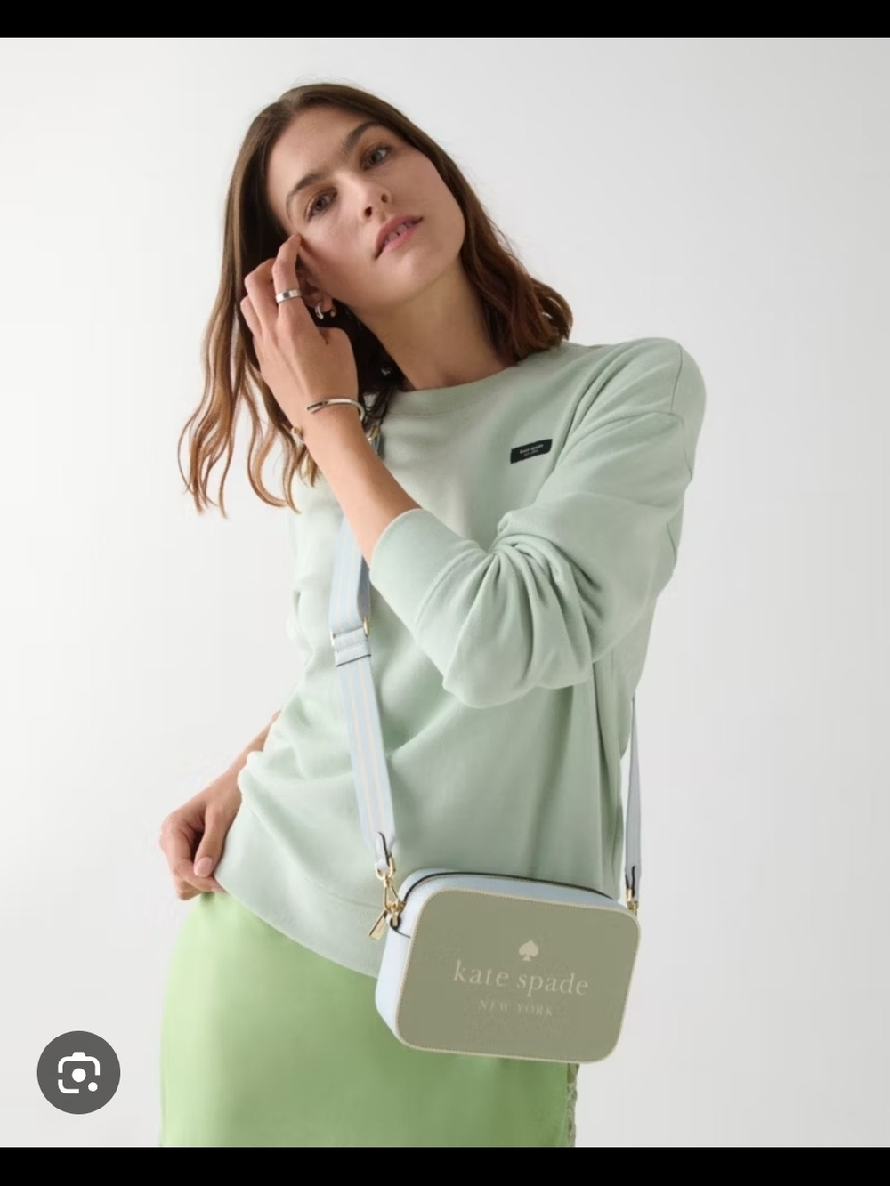 kate spade mint green camera crossbody nwot